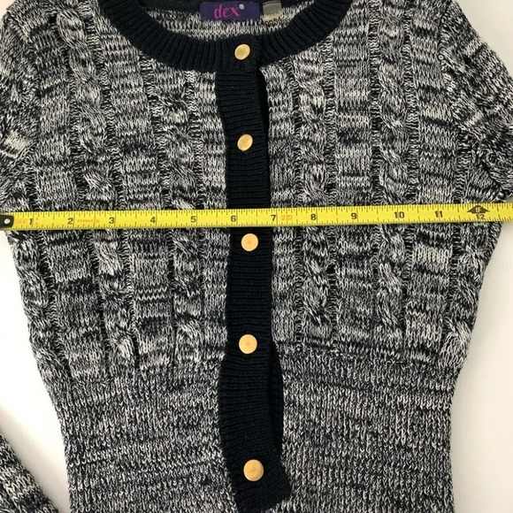 Girl’s Dex black &white cardigan size 6 - Picture 4 of 5